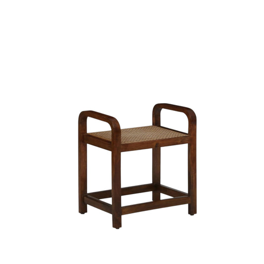 Wood Curls Bendora Side Stand,End Table with Cane Seat,Mango Wood, Traditional Design, Walnut Finish,Already Assembled(H 21 x W 20 x D 14) Inches