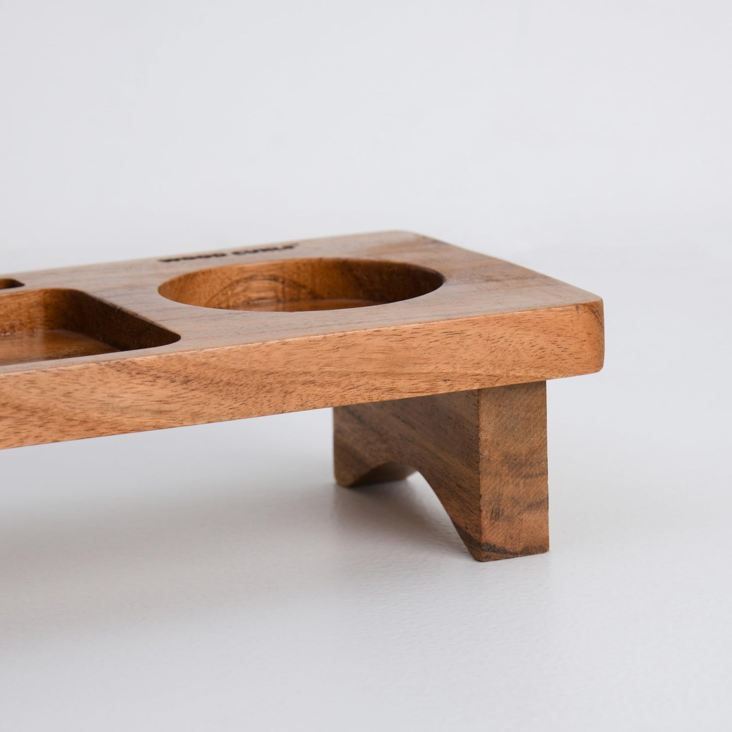 Wood Curls Wooden Desk Organiser,Table Organiser for Home & Office, Storage Tray with Compartments (20 inch(L) x 4.7inch(W) x 2.7inch(H)
