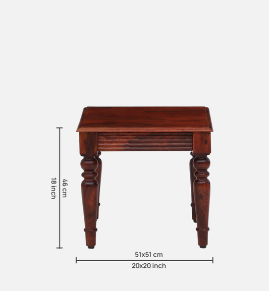 Wood Curls Oakridge Sheesham Wood End Table In Honey Oak Finish