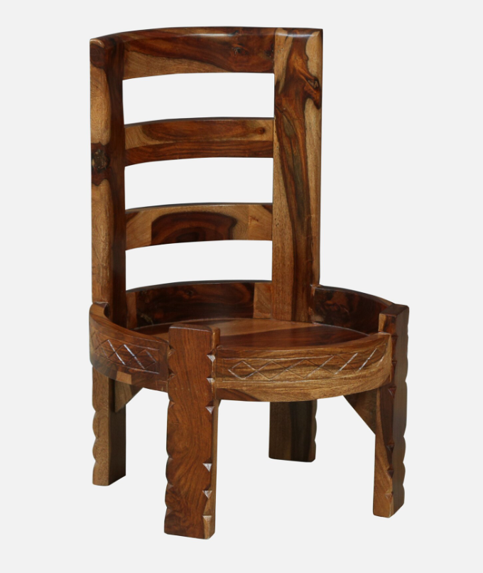 Nivara Sheesham Wood Slipper Chair in Satin Finish
