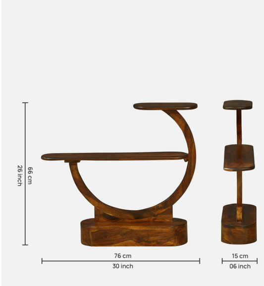 Wood Curls Curvea Sheesham Wood End Table In Walnut Finish