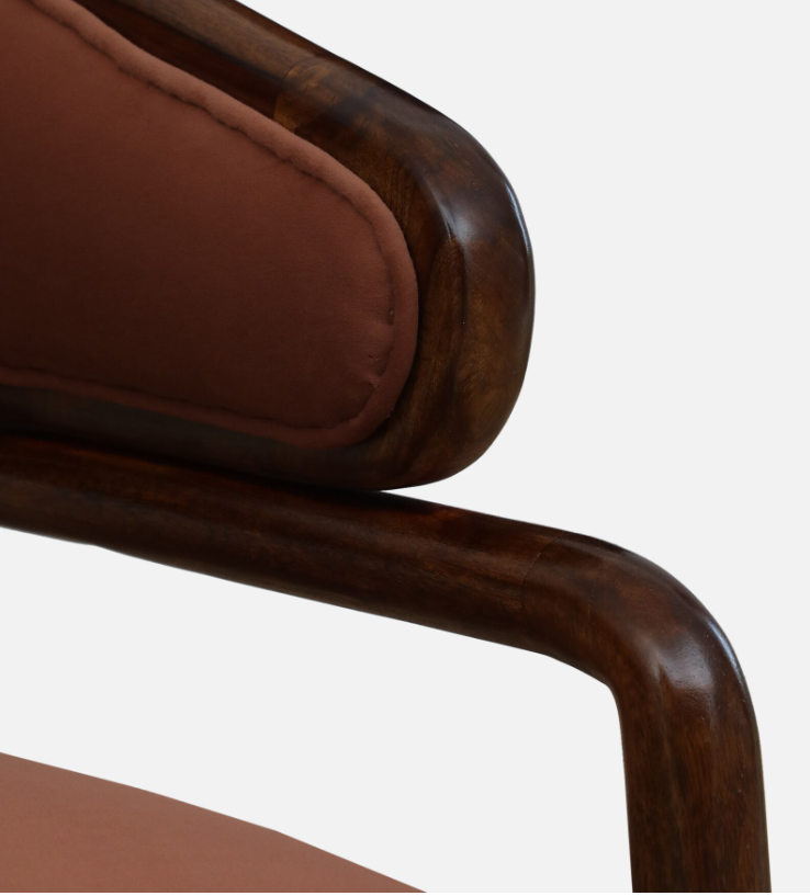 Elaris Solid Sheesham Wood Arm Chair with Cushion – Provincial Teak Finish