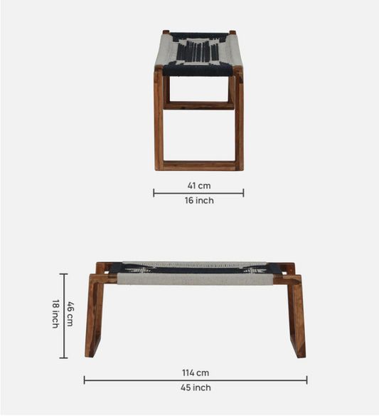 Wood Curls Eira Sheesham Wood 2 Seater Bench In Natural Finish
