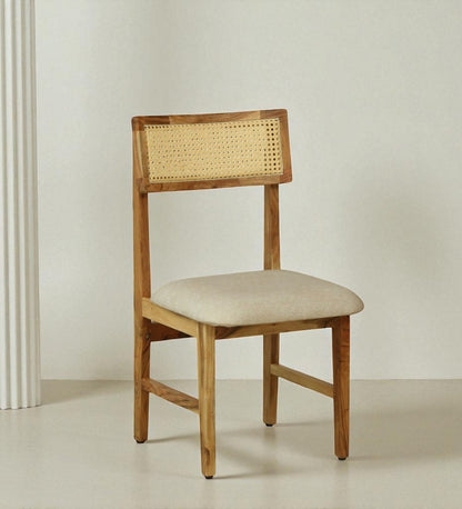 Wood Curls Arista Acacia Wood 6 Seater Dining Set In Natural Finish