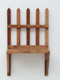Wood Curls Rustic Wooden Wall-Mounted Key Holder with 5 Hooks, Fence Design,Sheesham Wood (30cm(L) x 20cm(W) x 50cm(H)