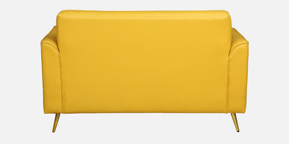 Wood Curls Aurelia Mustard Two-Seater Sofa ,Modern Leatherette Sofa with Golden Legs(57 inch Lx 25.5 inch H)