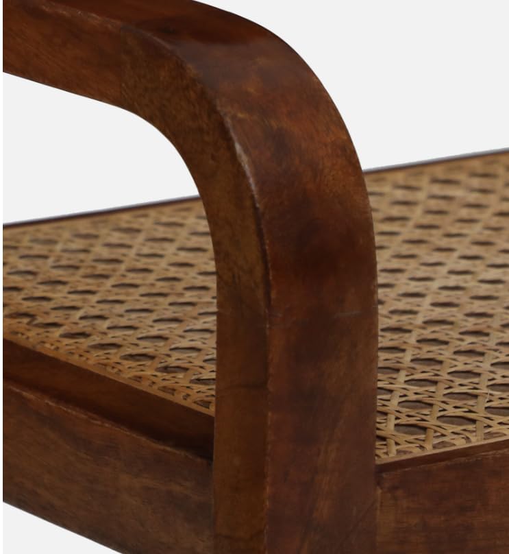 Bendora Wooden Side Table with Cane Seat