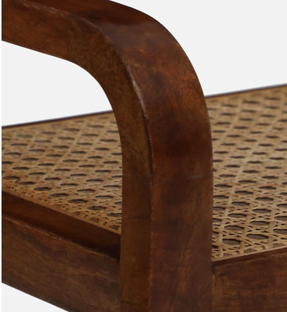 Bendora Wooden Side Table with Cane Seat
