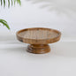 Wood Curls Wooden Cake Stand, Wood Pedestal Stand,Cake Display Stand,Round Wood Tray,Cake Plate,Mango Wood,Natural Wood Finish(23cm Diameter x 9cm Height)
