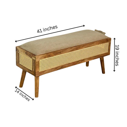 wooden storage bench with cushion
cane bench with storage entryway
rattan wooden bench bedroom
acacia wood storage bench India