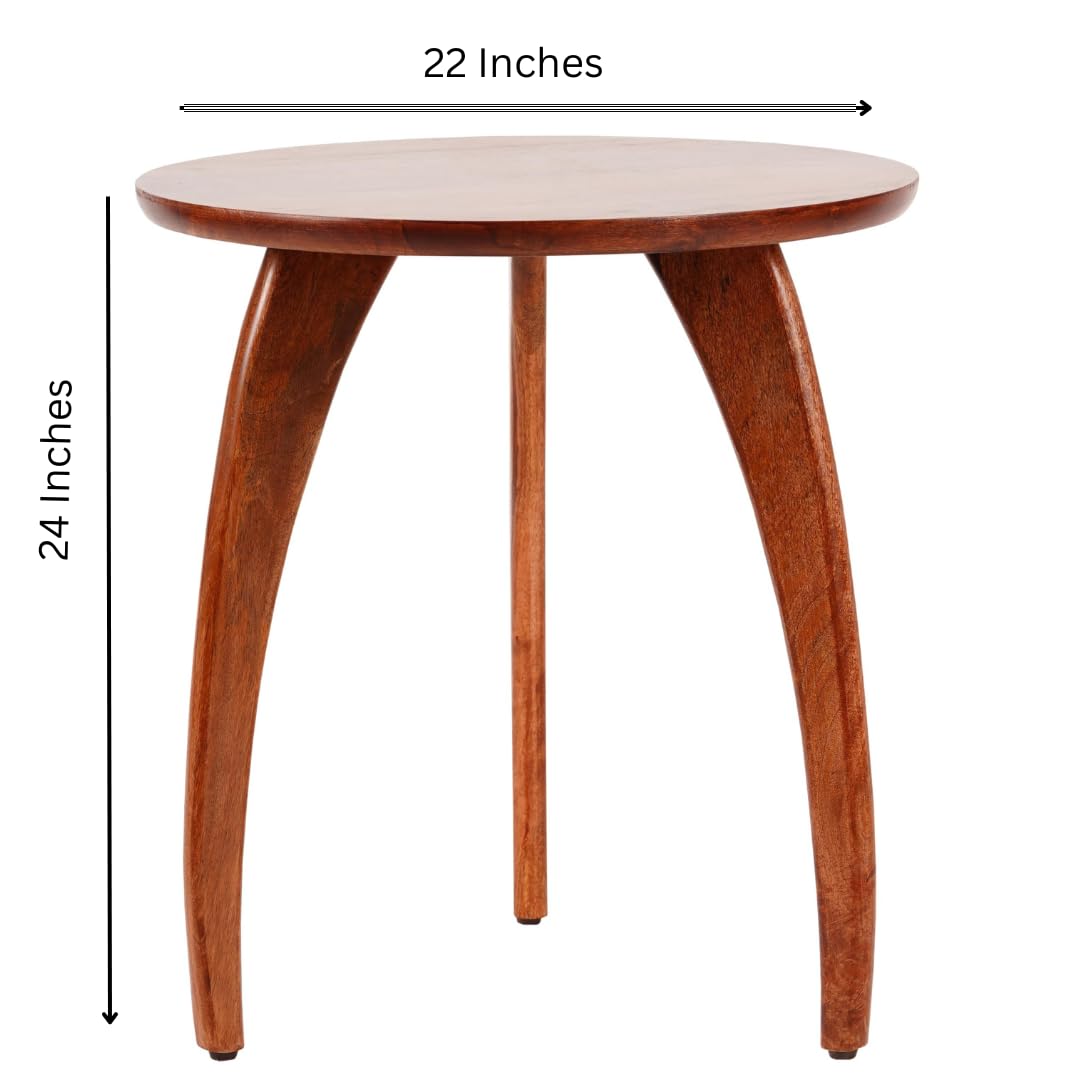 Nexus Round Mango Wood Coffee Table (22” Diameter – Natural Finish)