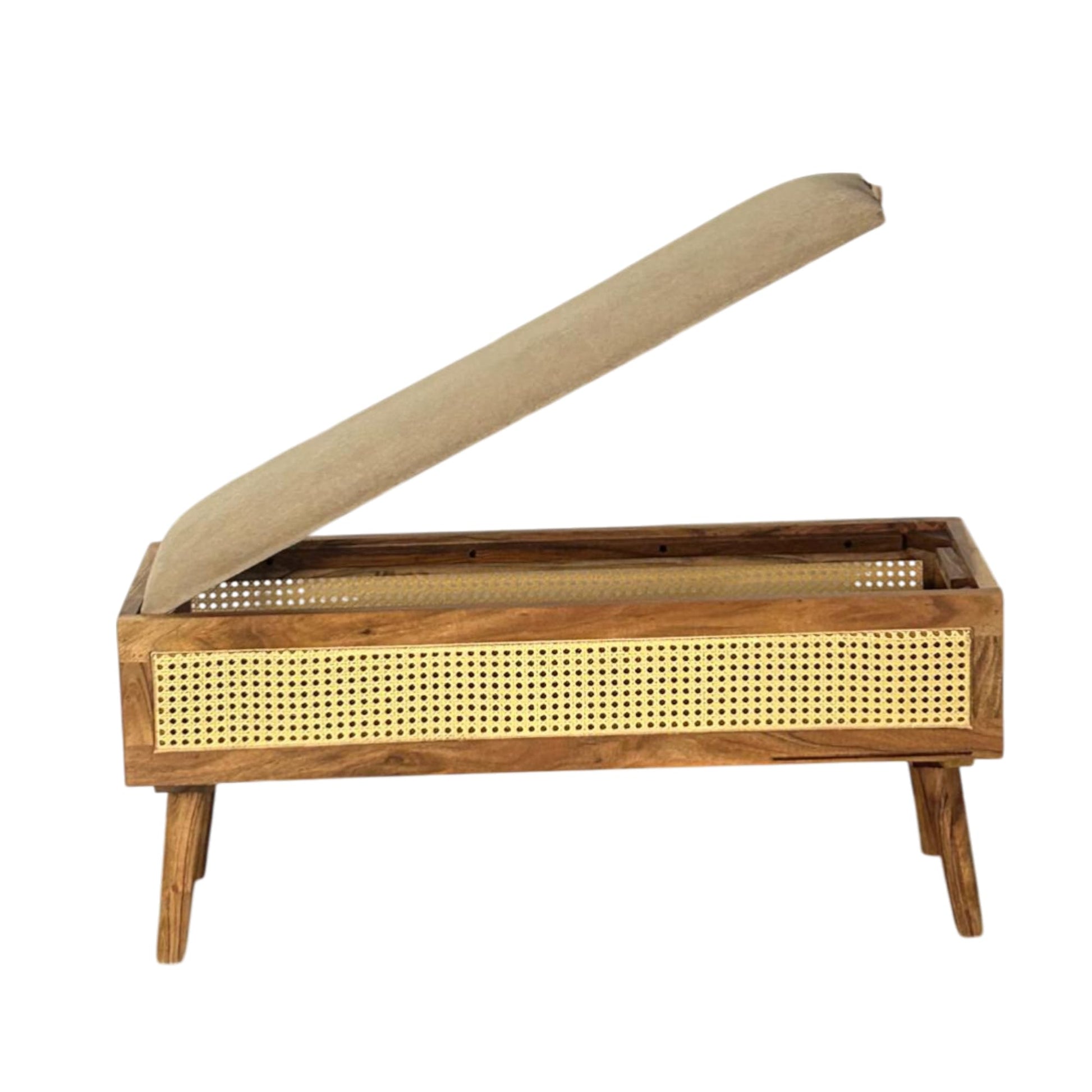 wooden storage bench with cushion
cane bench with storage entryway
rattan wooden bench bedroom
acacia wood storage bench India