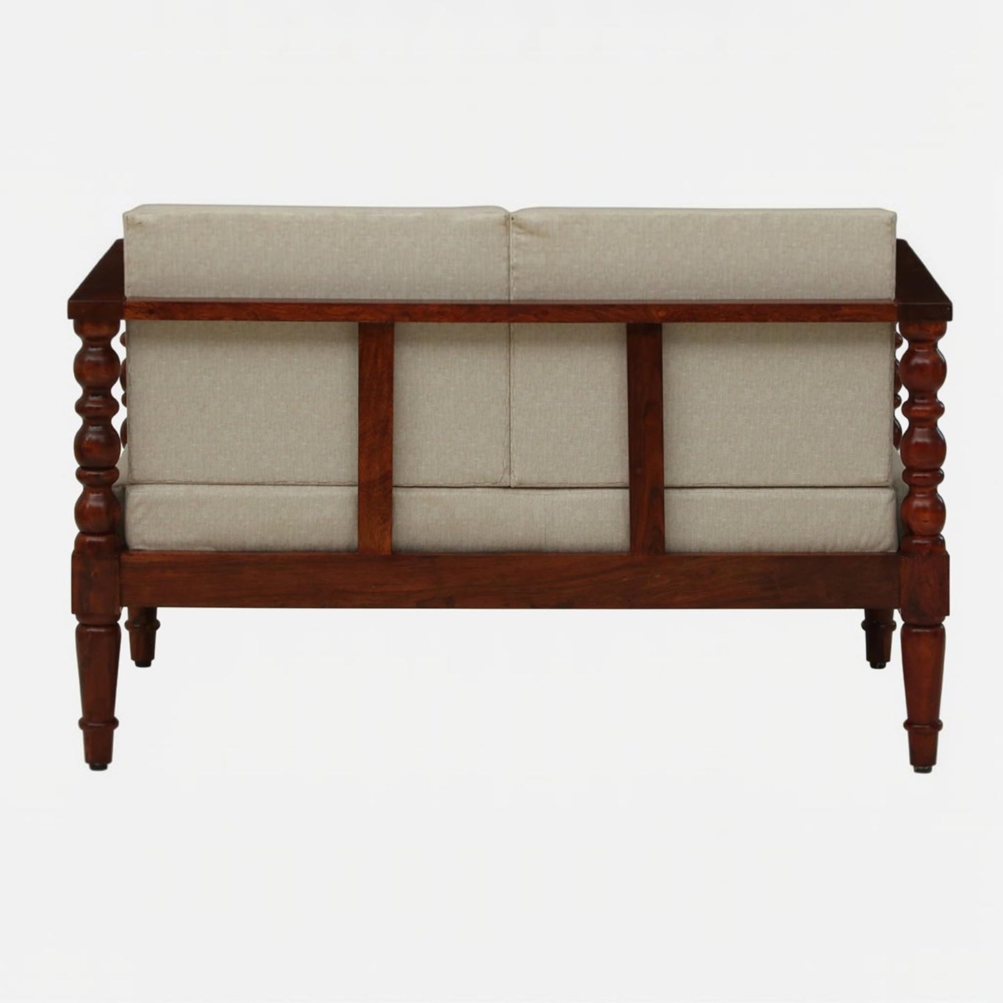 Rowan 2 Seater Sheesham Wood Sofa in Beige Color