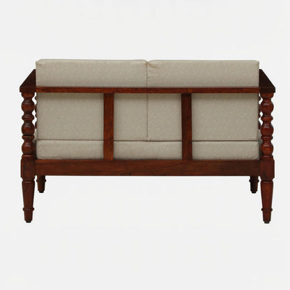 Rowan 2 Seater Sheesham Wood Sofa in Beige Color