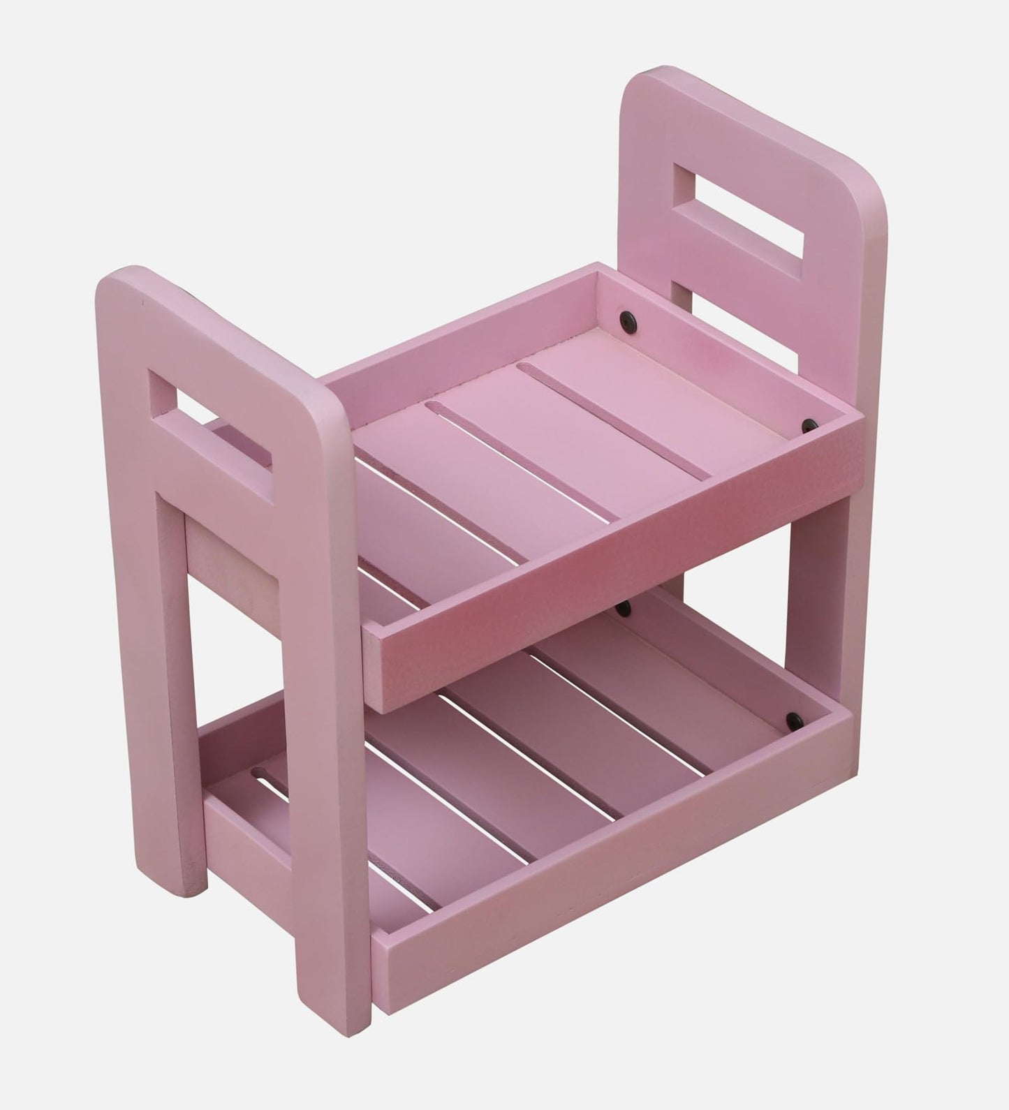 Wood Curls 2-Tier Wooden Countertop Storage Rack – Wooden Organizer for Kitchen, Bathroom & Office (Dimensions:34 L x 20 W x 35.5 H cm)