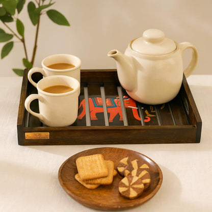 mango wood elephant serving tray

handcrafted wooden decorative tray

wooden tea snack serving tray

elephant design kitchen tray
