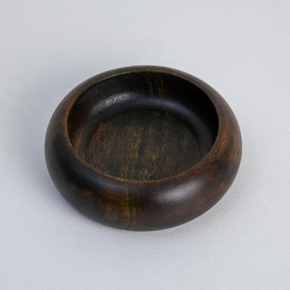 Wood Curls Handcrafted Wooden Bowl Round Ashtray, Dark Brown, Ashtray for Indoor and Outdoor(12 cm width x 4cm height)
