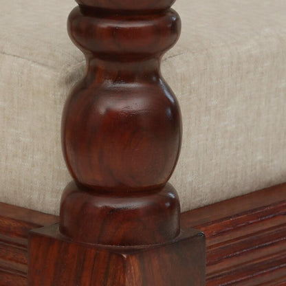Rowan 2 Seater Sheesham Wood Sofa in Beige Color
