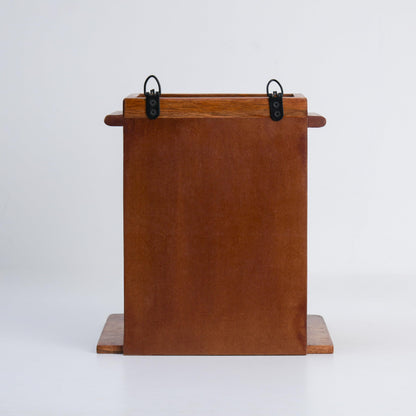 Wood Curls Wooden Wall Hanging Pooja Temple,Mandir for Small Spaces, Temple for Home,Traditional Arch Design, Sheesham Wood,Brown Finish(12inch L x 13.5inch H)