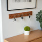 Wood Curls Acacia Wood Key Holder for Wall Mount,Key Hanger for Home with 5 Hooks,(14.5 inch Length)