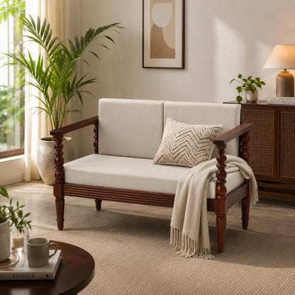 Two seater wooden sofa