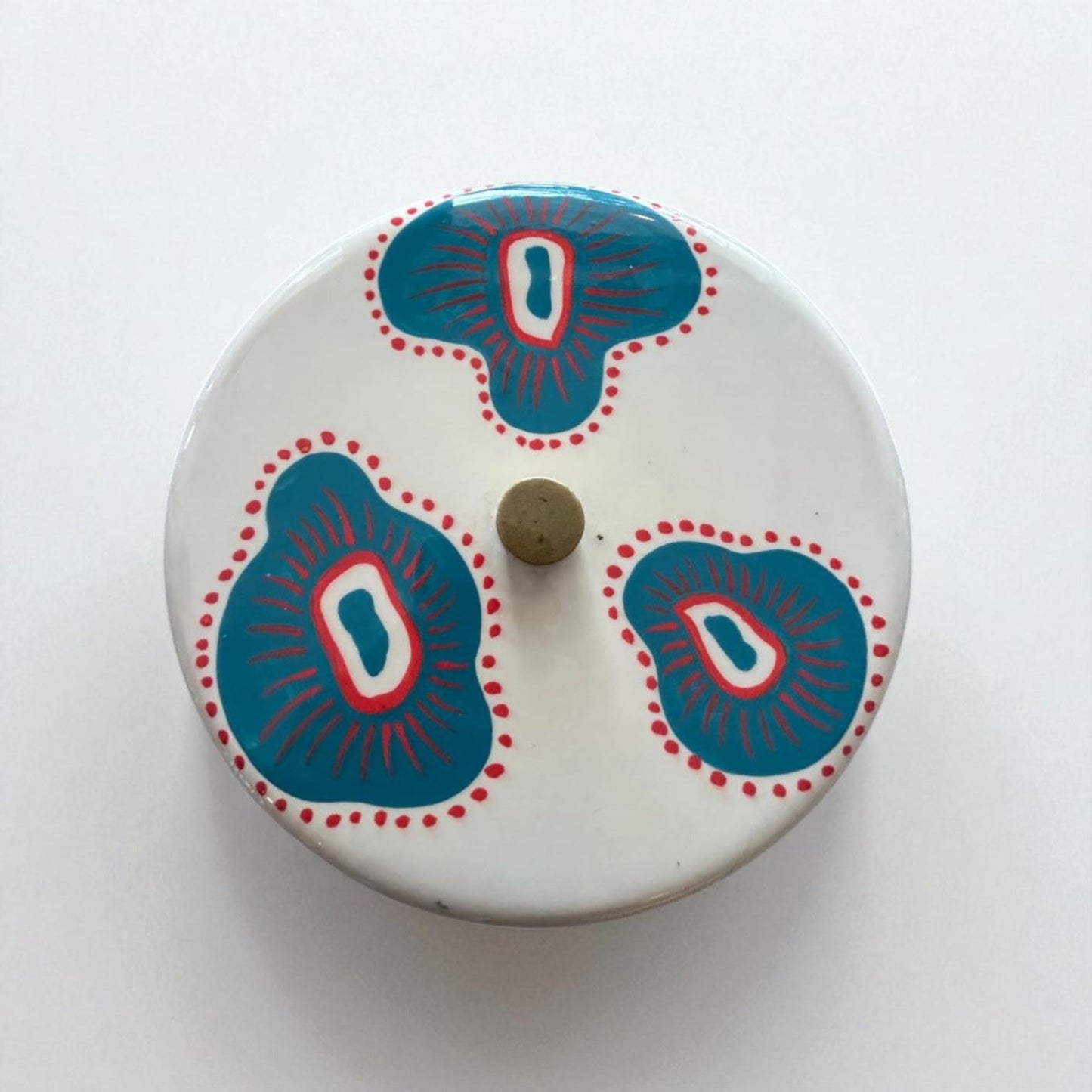 Wood Curls Handcrafted Wooden Storage Container with Hand-Painted Lid – Multipurpose Roti, Snack & Dry Fruit Server for Kitchen and Dining Table (23 cm Diameter x 9.5 cm Height)