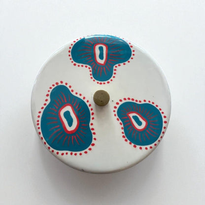 Wood Curls Handcrafted Wooden Storage Container with Hand-Painted Lid – Multipurpose Roti, Snack & Dry Fruit Server for Kitchen and Dining Table (23 cm Diameter x 9.5 cm Height)