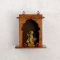 Wood Curls Wooden Wall Hanging Pooja Temple,Mandir for Small Spaces, Temple for Home,Traditional Arch Design, Sheesham Wood,Brown Finish(12inch L x 13.5inch H)