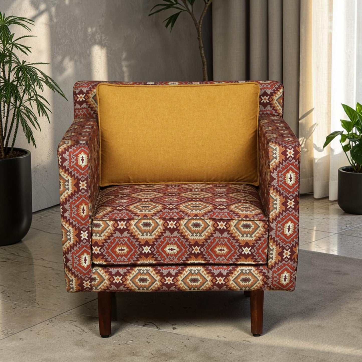 Upholstered Single Seater Sofa Chair for Living room and Bedroom