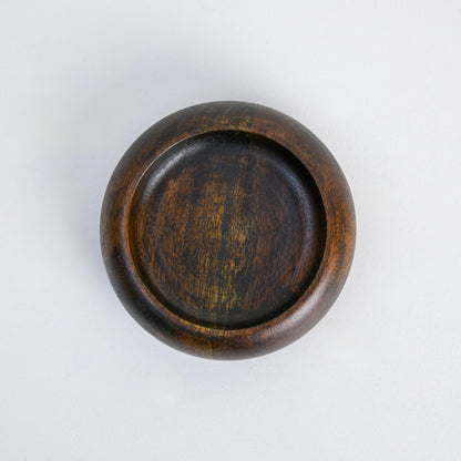 Wood Curls Handcrafted Wooden Bowl Round Ashtray, Dark Brown, Ashtray for Indoor and Outdoor(12 cm width x 4cm height)