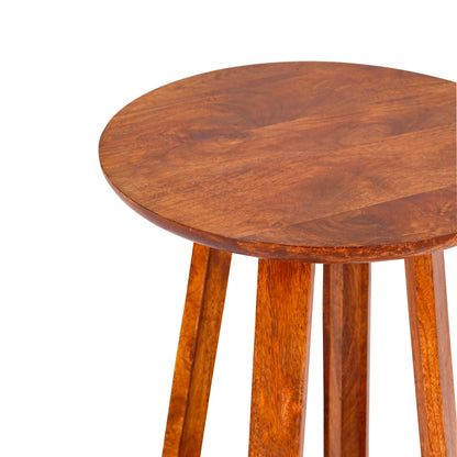Wood Curls Mirage Mango Wood Round Coffee Table | Space Saving End & Sofa Tea Table for Living Room | Side Table for Office & Home | Natural Wood Finish (18 inch L x 24inch H)