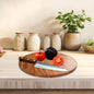 Wood Curls Redwooda Acacia Wood Round Chopping Board | Anti-Bacterial | Seasoned with Food Grade Mineral Oils | BPA Free | Natural Wood Finish | Size: 30.48X30.48X1.5 Centimetres