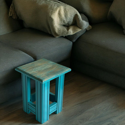 Wood Curls Rustic Wooden End Table for Living Room| Side Table|Handcrafted Accent Furniture|Bedside Lamp Table|Peg Table|Stool|