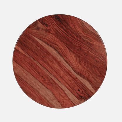 Solstice Round Sheesham Wood Coffee Table – Compact Wooden Center Table for Living Room