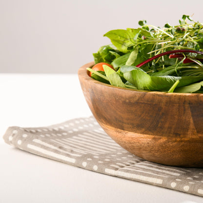 Wood Curls Wooden Multipurpose Bowl|Serving Bowl for Salad,Soup,Snacks|Handcrafted Wooden Bowl for Kitchen|Mango Wood,Natural Polish(10 inch Diameter)