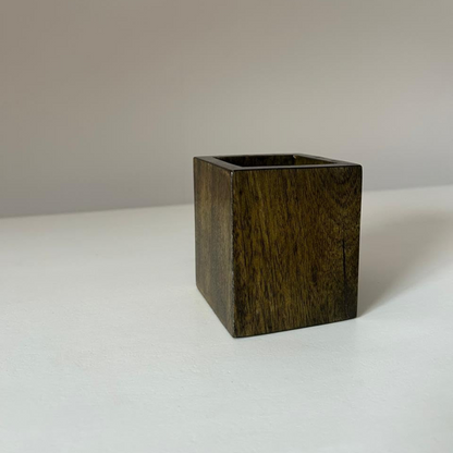 Wood Curls Wooden Pen Holder Stand, Multipurpose Wooden Pencil,Pen Holder for Home & Office, Dark Brown,Solid Wood