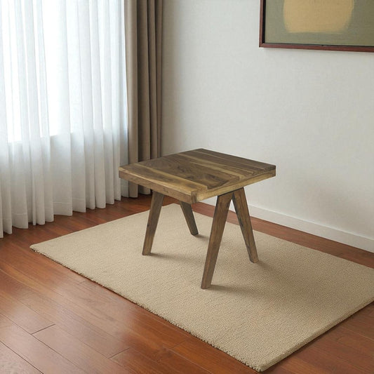 Wood Curls Majista Wooden End Table with Slanted Legs,End Table for Livingroom,Bedside Table,Side Table for Home,Office, Natural Wood Finish(18 inches Height)
