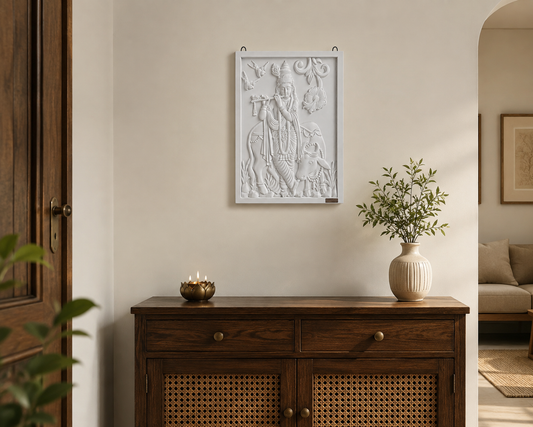 3D Krishna Wall Art