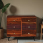 Wood Curls Linea Sheesham Wood Chest Of Drawers In Honey Oak Finish