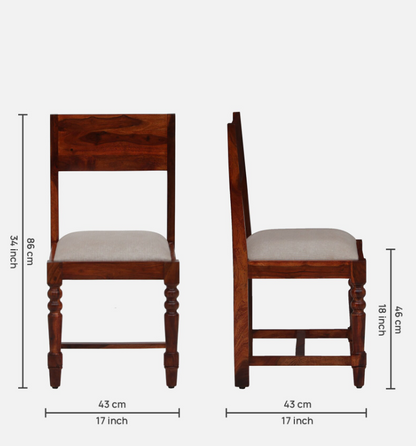 Wood Curls Rustic Harmony 4-Seater Dining Table in Sheesham Wood