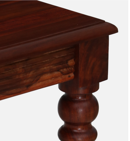 Wood Curls Rustic Harmony 4-Seater Dining Table in Sheesham Wood