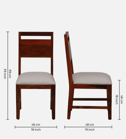 Wood Curls Verona Sheesham Wood 6 Seater Dining Table In Honey Oak Finish