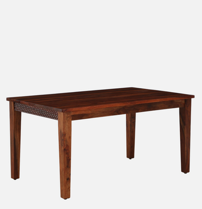 Wood Curls Verona Sheesham Wood 6 Seater Dining Table In Honey Oak Finish