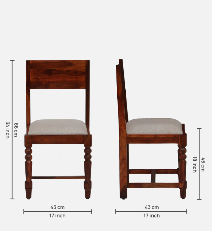 Wood Curls Regalia Sheesham Wood 6 Seater Dining Set In Honey Oak Finish With Bench