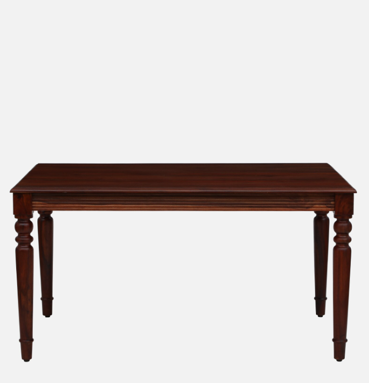 Wood Curls Regalia Sheesham Wood 6 Seater Dining Set In Honey Oak Finish With Bench