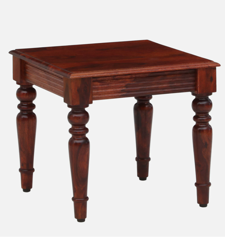 Wood Curls Oakridge Sheesham Wood End Table In Honey Oak Finish