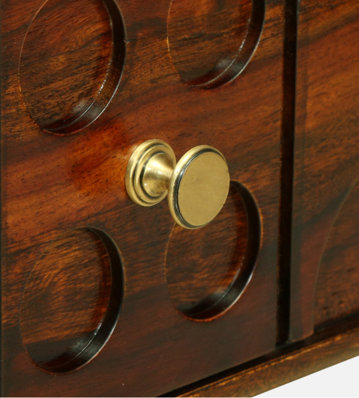 Wood Curls Aura Sheesham Wood Coffee Table In Walnut Finish