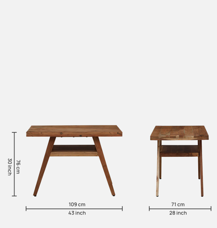 Wood Curls Willow 2-Seater Dining Set in Natural Acacia Finish