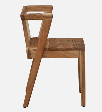 Wood Curls Willow 2-Seater Dining Set in Natural Acacia Finish