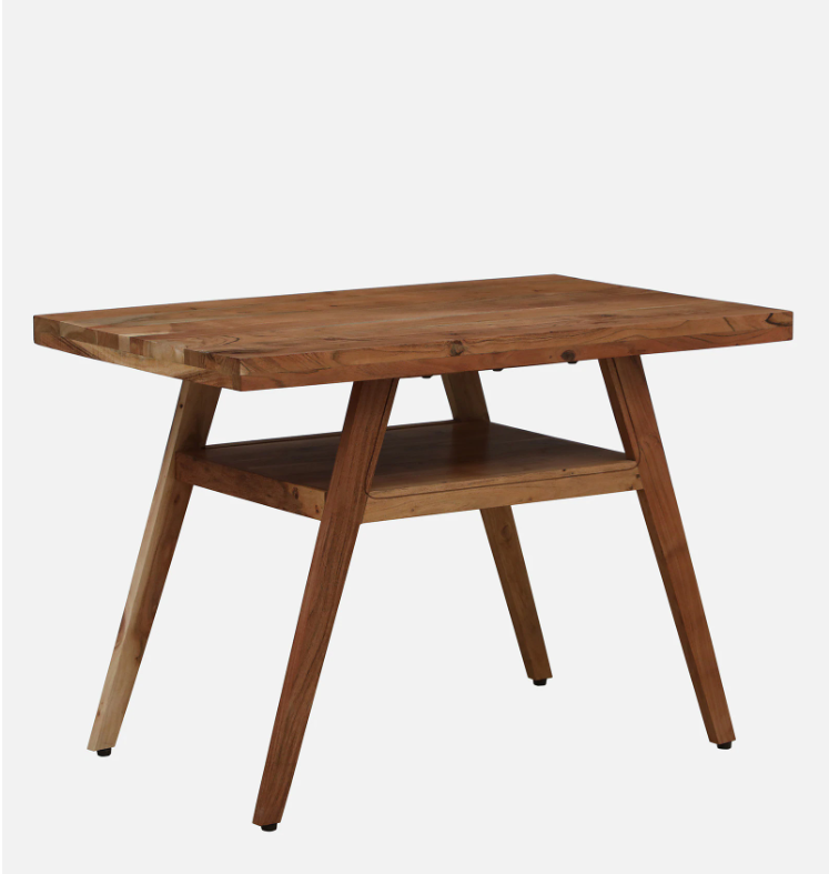 Wood Curls Willow 2-Seater Dining Set in Natural Acacia Finish